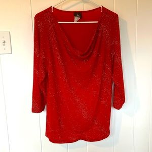 Anxiety Cafe swoop neck sparkle party top